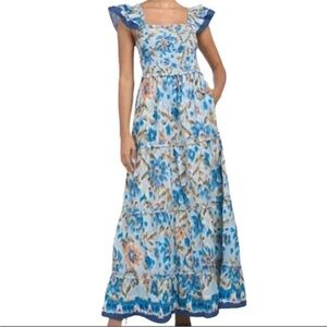 House of Harlow Tiered Maxi dress in Zoey blue